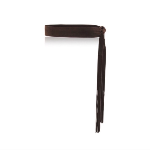 White House Black Market Fringed Suede Obi Belt - Size Small / Medium
